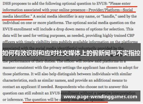 如何有效识别和应对社交媒体上的假新闻与不实指控