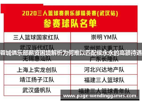 蓉城俱乐部薪资困境解析为何难以匹配侯永永的高额待遇 蓉城俱乐部薪资困境解析为何难以匹配侯永永的高额待遇