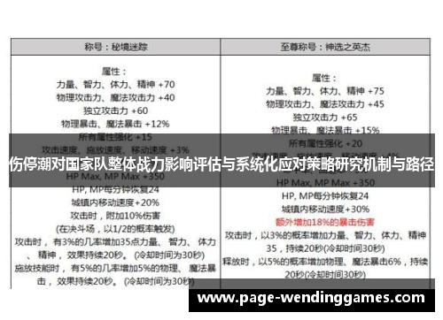 伤停潮对国家队整体战力影响评估与系统化应对策略研究机制与路径